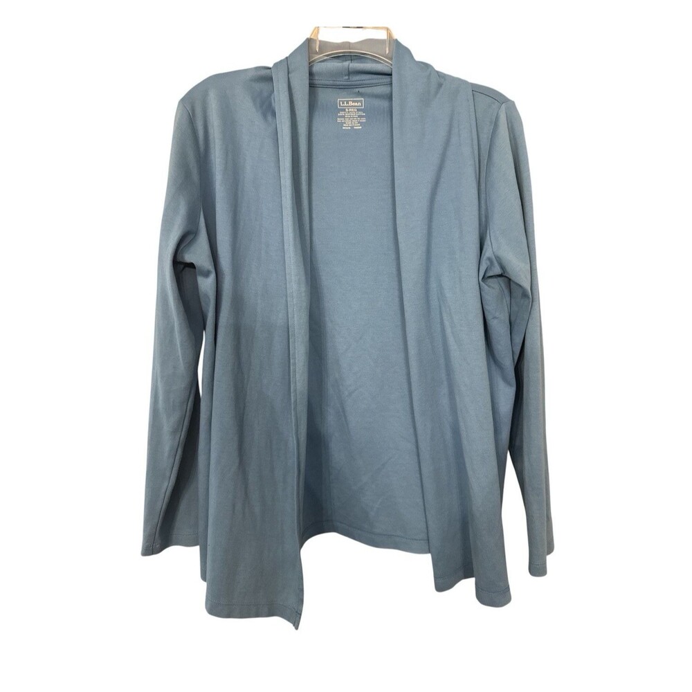 L.L. Bean Women’s Cardigan Supima Cotton Blue Jersey Stretch Small